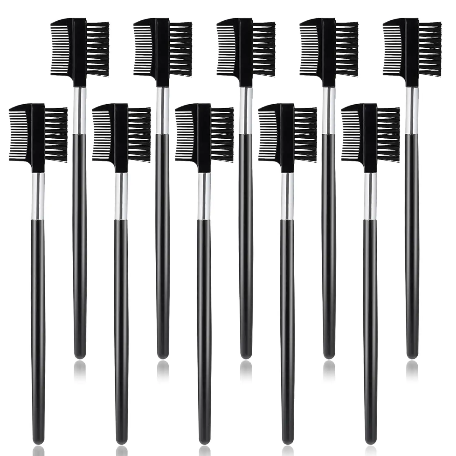 

ARLANY 10 Pcs UV Light Hair Extension Brush 3 in 1 Hair Edge Brush Double Sided Tail Edge Brush Eye Brow Eyelash Brush Comb