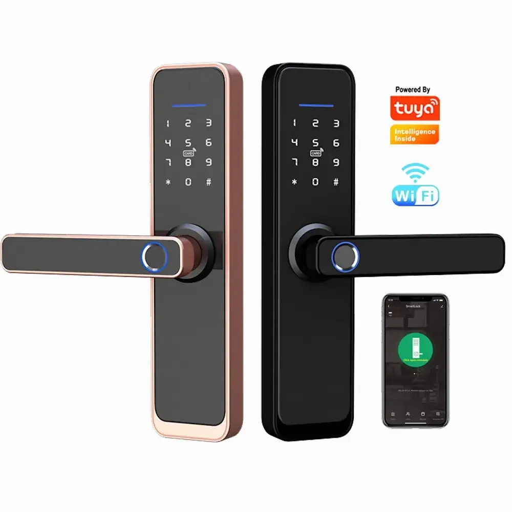 Good Quality Tuya TTLock APP Fingerprint Password Rfid card Key 5050 Mortise Smart Door Lock