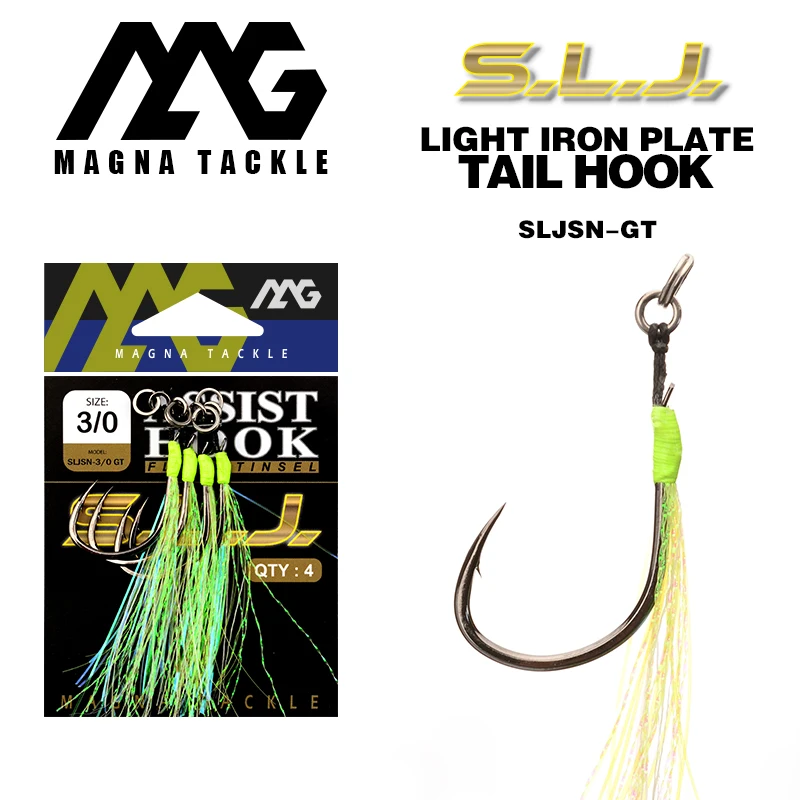 

MAG 2 упаковки SLJSN-GT # Светящиеся рыболовные джиг-крючки 1 1/0, 2/0, 3/0 с УФ-покрытием, прочные, разных размеров, для рыбалки