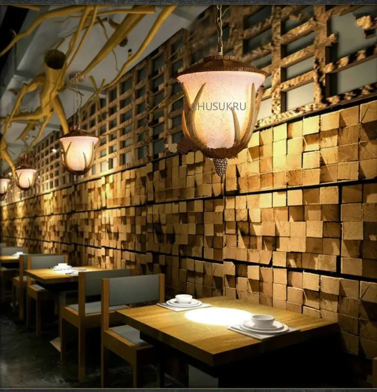 MIU البلاد الأمريكي غرفة المعيشة غرفة الطعام غرفة نوم قرن الوعل الثريا بار مطعم مقهى مصباح الأوروبي الإبداعي #4