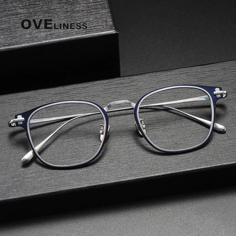 

2024 Acetate Titanium Glasses Frame Men Women New Vintage Round Prescription Eyeglasses Men Myopia Optical Spectacles Eyewear