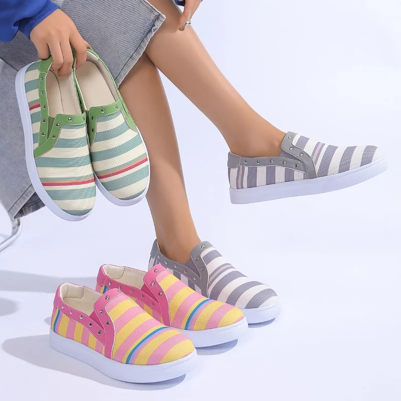 مطابقة اللون القماش المسطح أحذية الصيف جديد جولة رئيس عميق الفم القماش سطح لينة وحيد المضادة للانزلاق مقاومة للاهتراء حذا فردي للسيدات