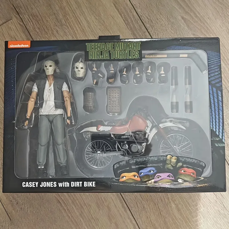 كاسي جونز مع شخصية الدراجة الترابية NECA 54514 في سن المراهقة متحولة نينجا السلاحف عمل التماثيل أنيمي TMNT نموذج الطرفية 7 بوصة هدية #1