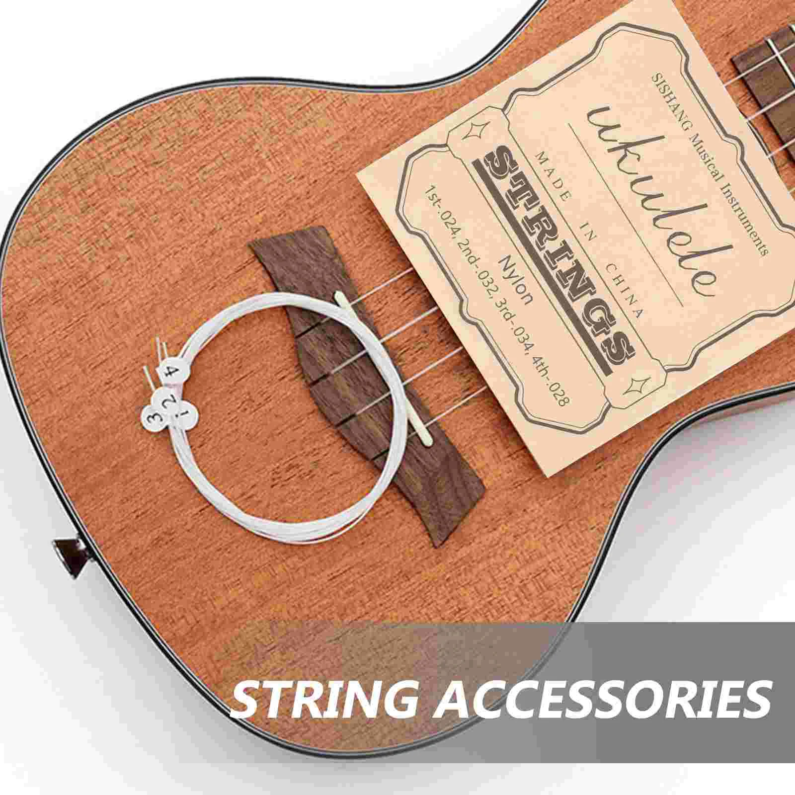 4 Sets Ukulele Strings Bass Ukeleles Accessories Guitar Tenor Wire Musical Instrument Parts Instruments Flatwound