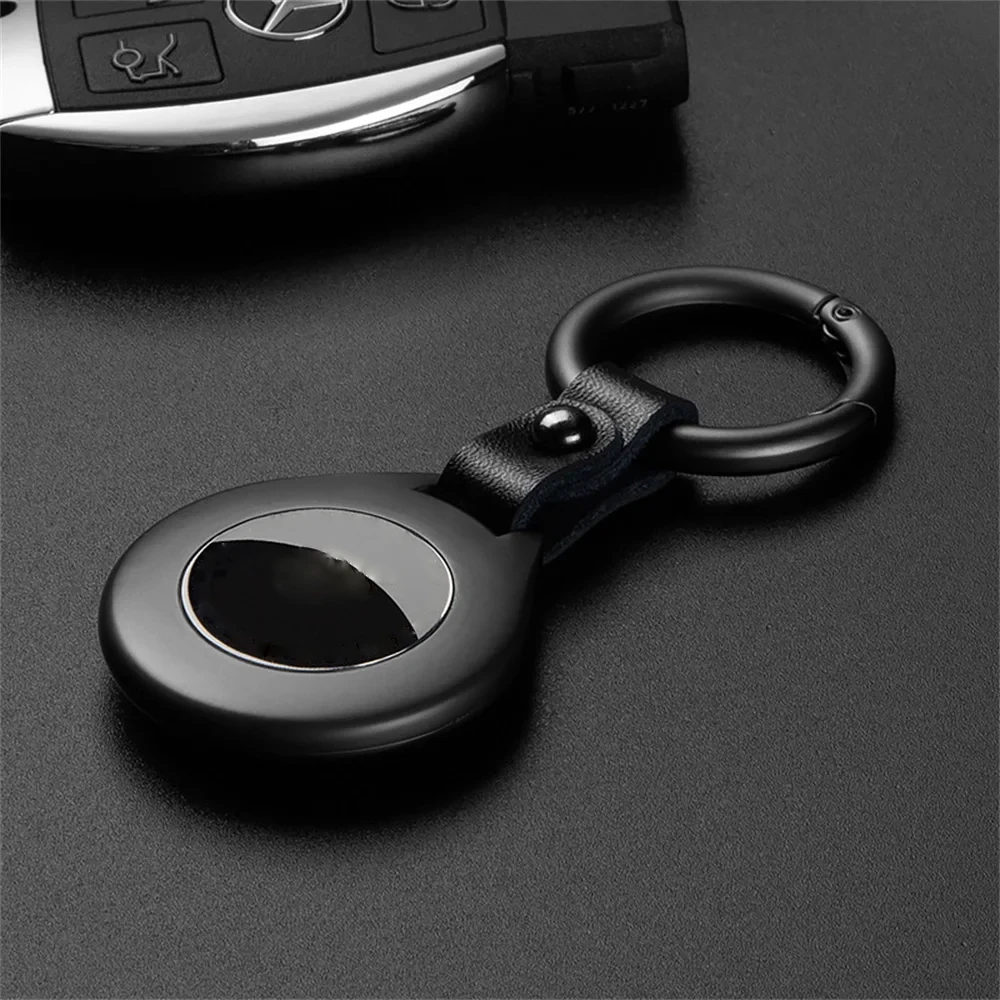 For Airtags Case Metal Keychain for Apple Air Tag Leather Connect Matte Anti-lost Tracker Locator Cover for Pet Bag Luagge