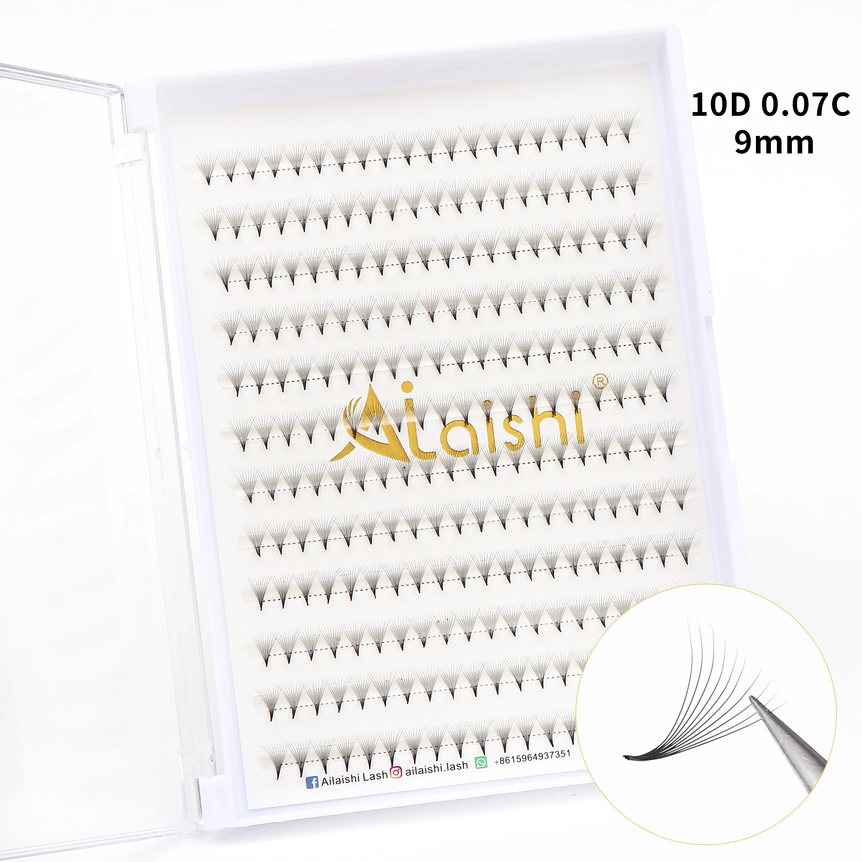 240pcs 10D Premade Fans Eyelash Extensions - Dramatic Volume Lash Extensions, C/D Curl, 0.07mm Thickness, 8-15mm Length Eyelash