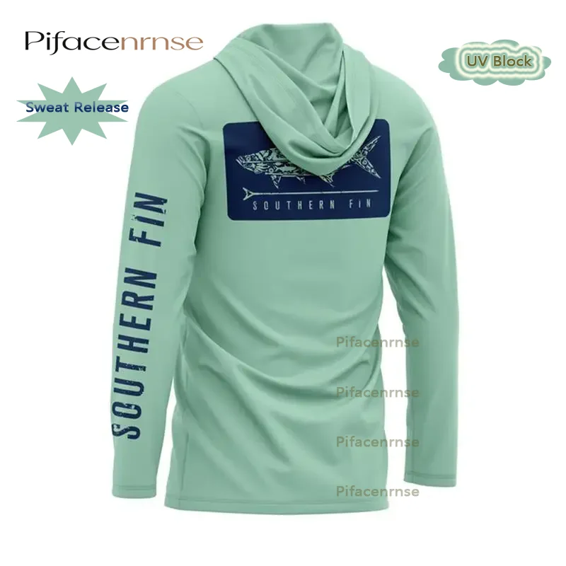 Sailing Hoodies Fishing Apparel Cap T-shirt Long Sleeve Tech Hoody Shirt Summer Outdoor Running Fish Green Camisa Racing Clothes