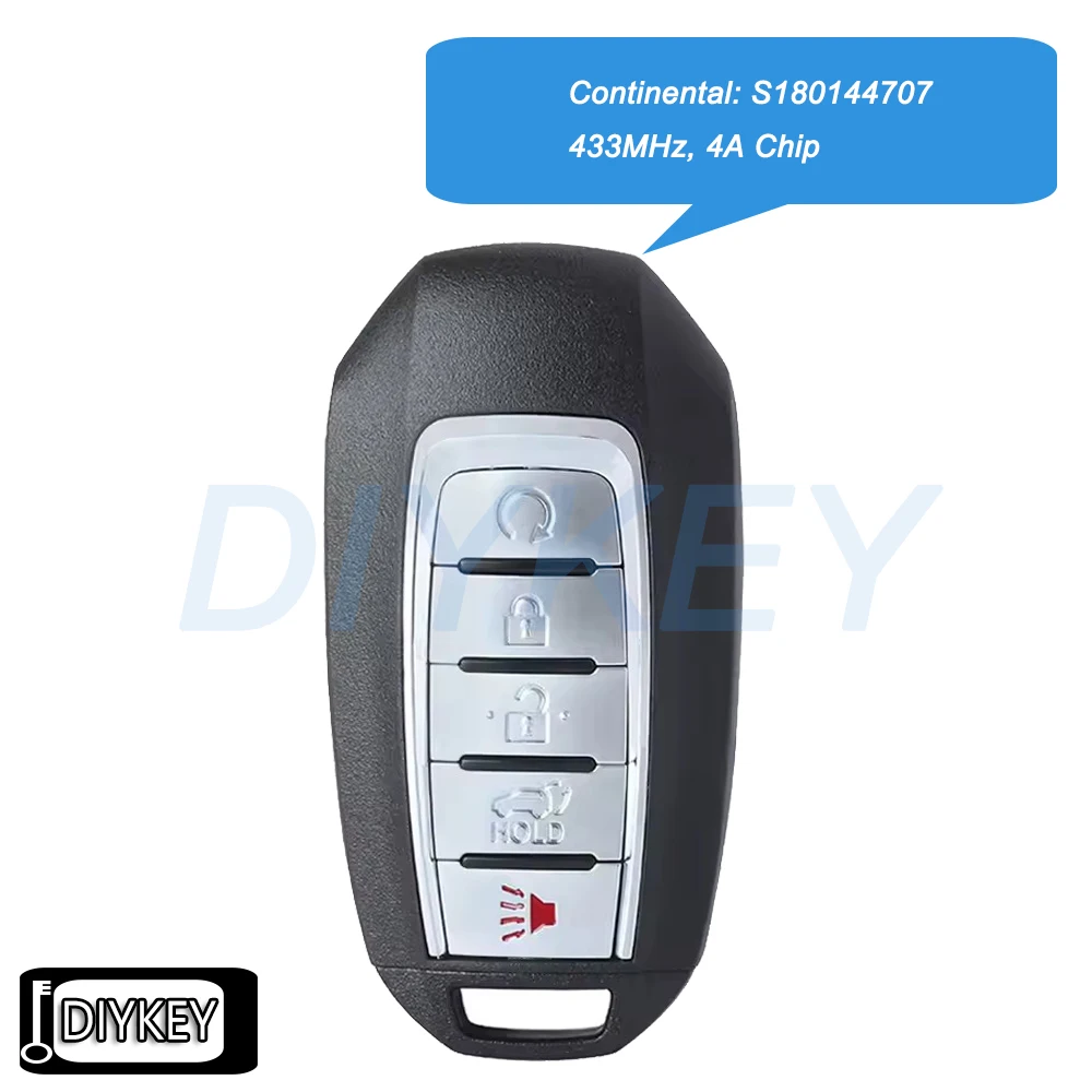 5 Buttons Smart Remote Car Key Fob 433MHz 4A Chip for Infiniti QX50 QX55 2020 2021 2022 KR5TXN1 S180144707 285E3-5NY7A ﻿