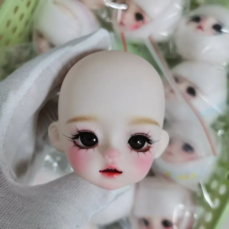 1/6 Bjd Makeup Head Accessories Hand-painted 28cm Doll's Head with Random Eyes Girls Dress Up Toy Gifts