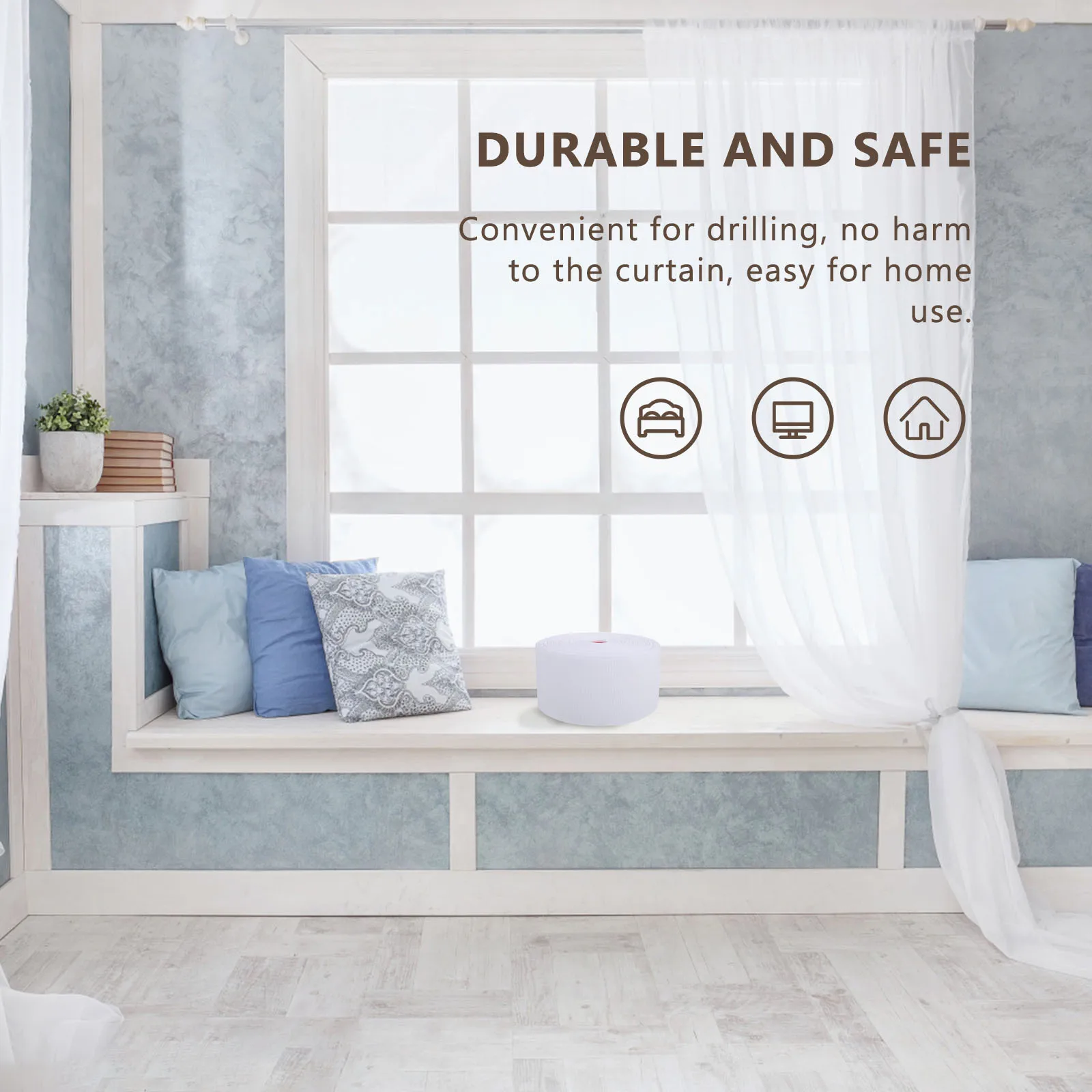 

Curtain Tape Home Accessory Drapery Header Pleat Polyester Fabric Ribbon 8mm Hole Punch Lightweight Durable Safe Material Shower
