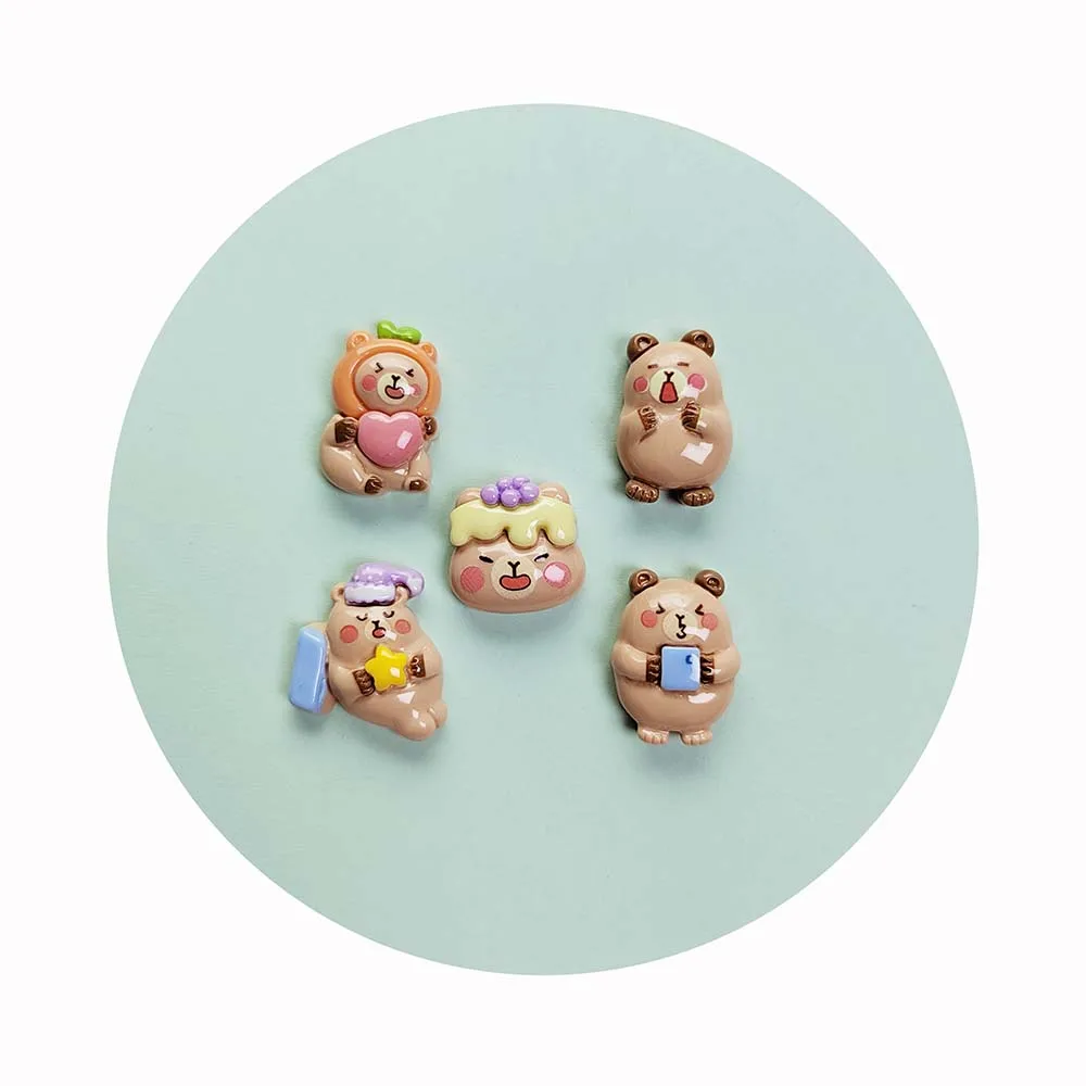 

Kawaii Cartoon Animal Bear Flatback Resin Charms DIY Scrapbooking Cabochon for DIY Headwear Accessories