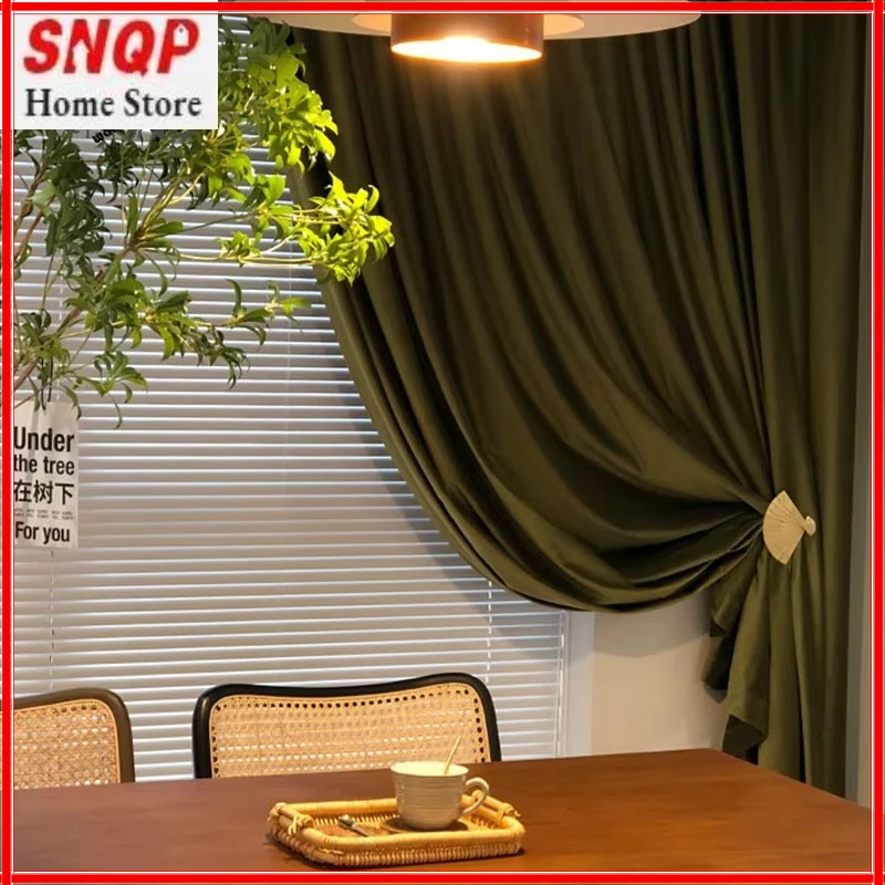 

New light luxury velvet modern European simple popular flannel royal high-end blackout Curtains for Living dining room bedroom