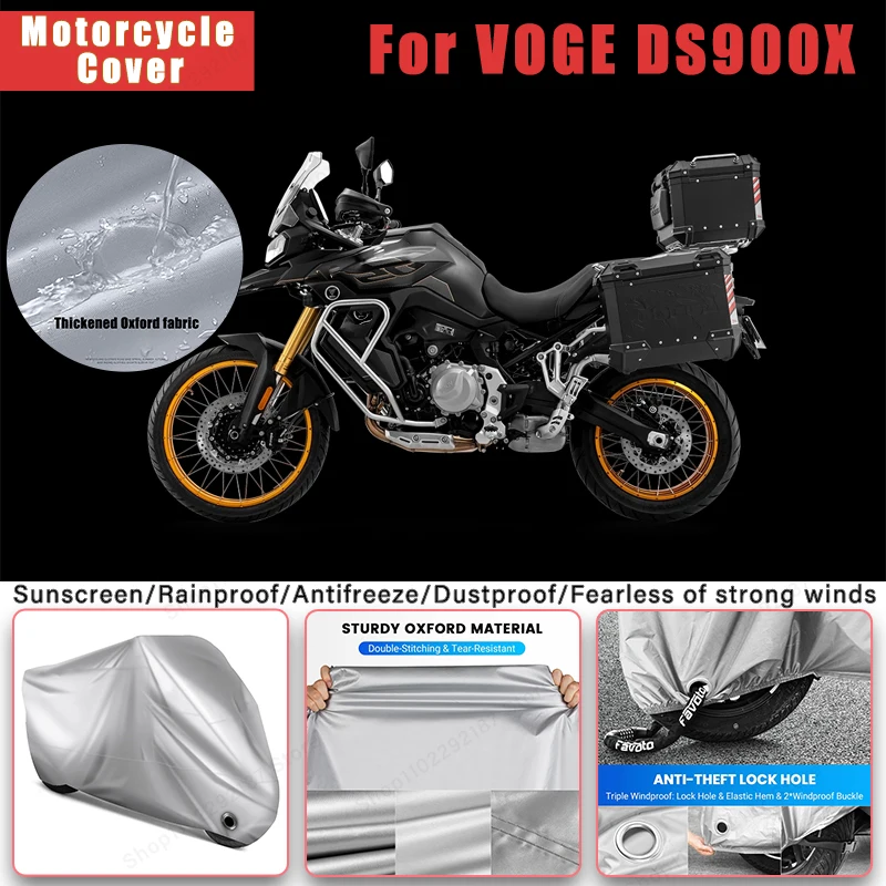 For VOGE DS900X No Ear Motorcycle Cover -Outdoor Full Body Protection, Waterproof Dustproof Sunscreen Moto Accessory