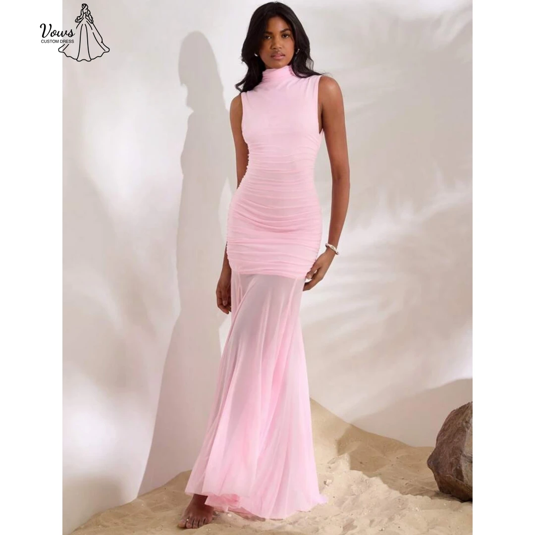 

Вечерние платья Vows с круглым воротником, женские элегантные женские платья для свадебной вечеринки, платье на заказ, шифоновое платье для выпускного вечера