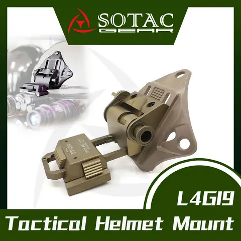 SOTAC 전술용 L4G19 헬멧 마운트 NVG 사냥용 무기 알루미늄 CNC 야간 투시경 L4 G19 헬멧 액세서리