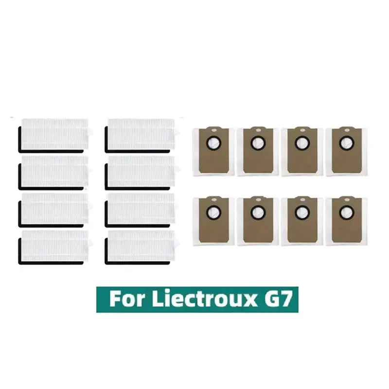 B80B Replacement HEPA Filter Dust Bag 8Pcs for LIECTROUX G7 Robot Vacuum Cleaner Accessories Spare Parts