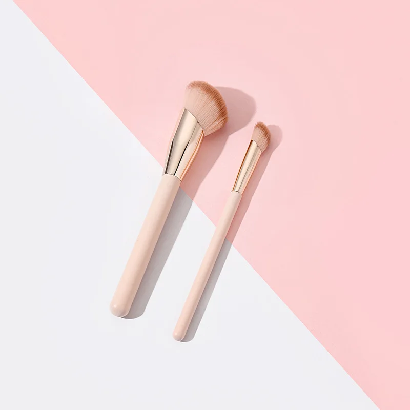 Karsyngirl 2Pcs Foundation Makeup Brush Oblique Head Liquid Foundation Concealer Blending Brushes Face Contour Beauty Tool