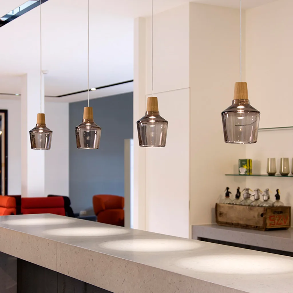 

Kitchen Pendant Light Bedroom Glass Lamp Hallway Ceiling Lights Bar Wood Lamps Dinning Room Modern Chandelier Lighting Free Bulb