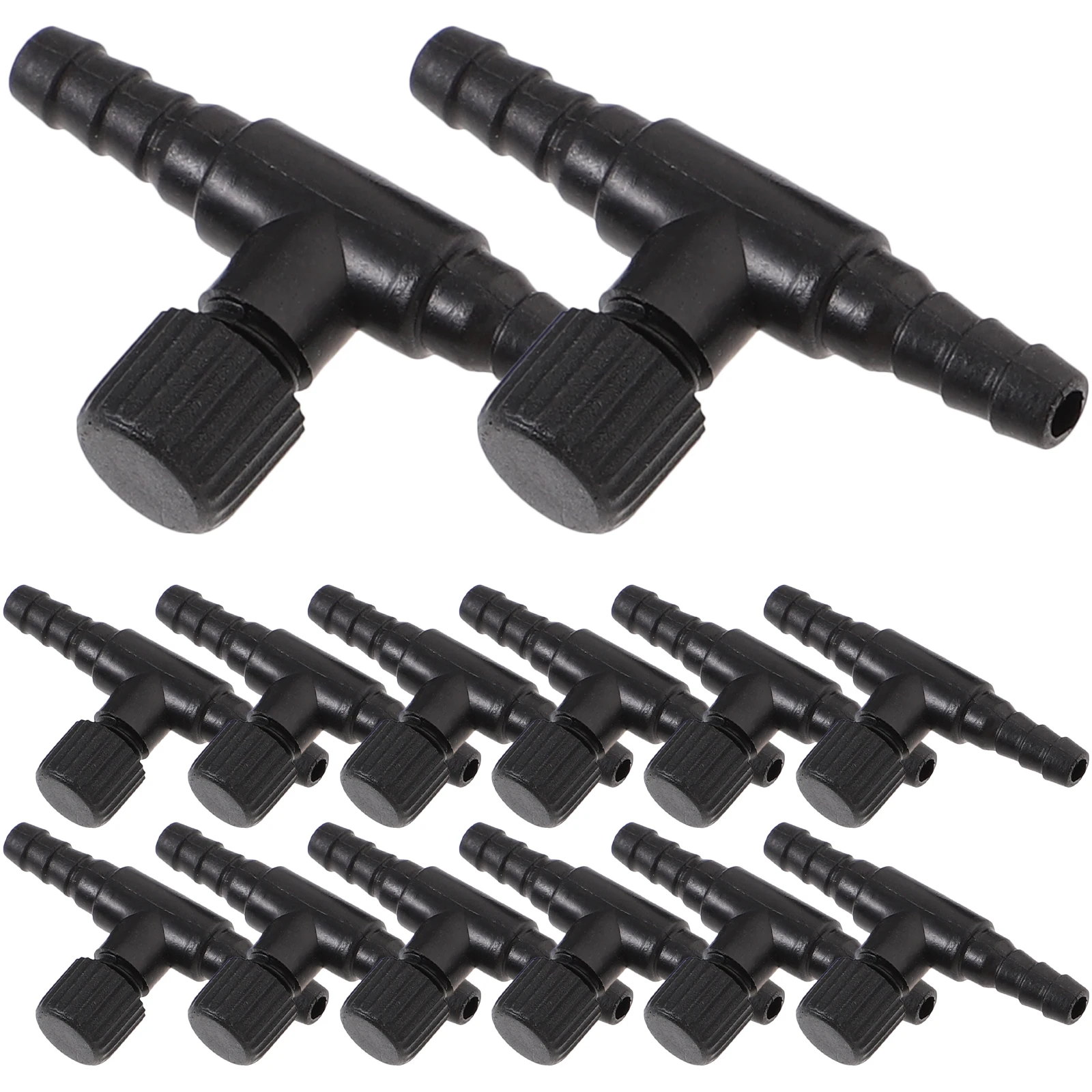 

10pcs Fish Tank Pump Control Valves T-Shaped Air Flow Regulators Plastic Adjustable Controllers For 5Mm Airline