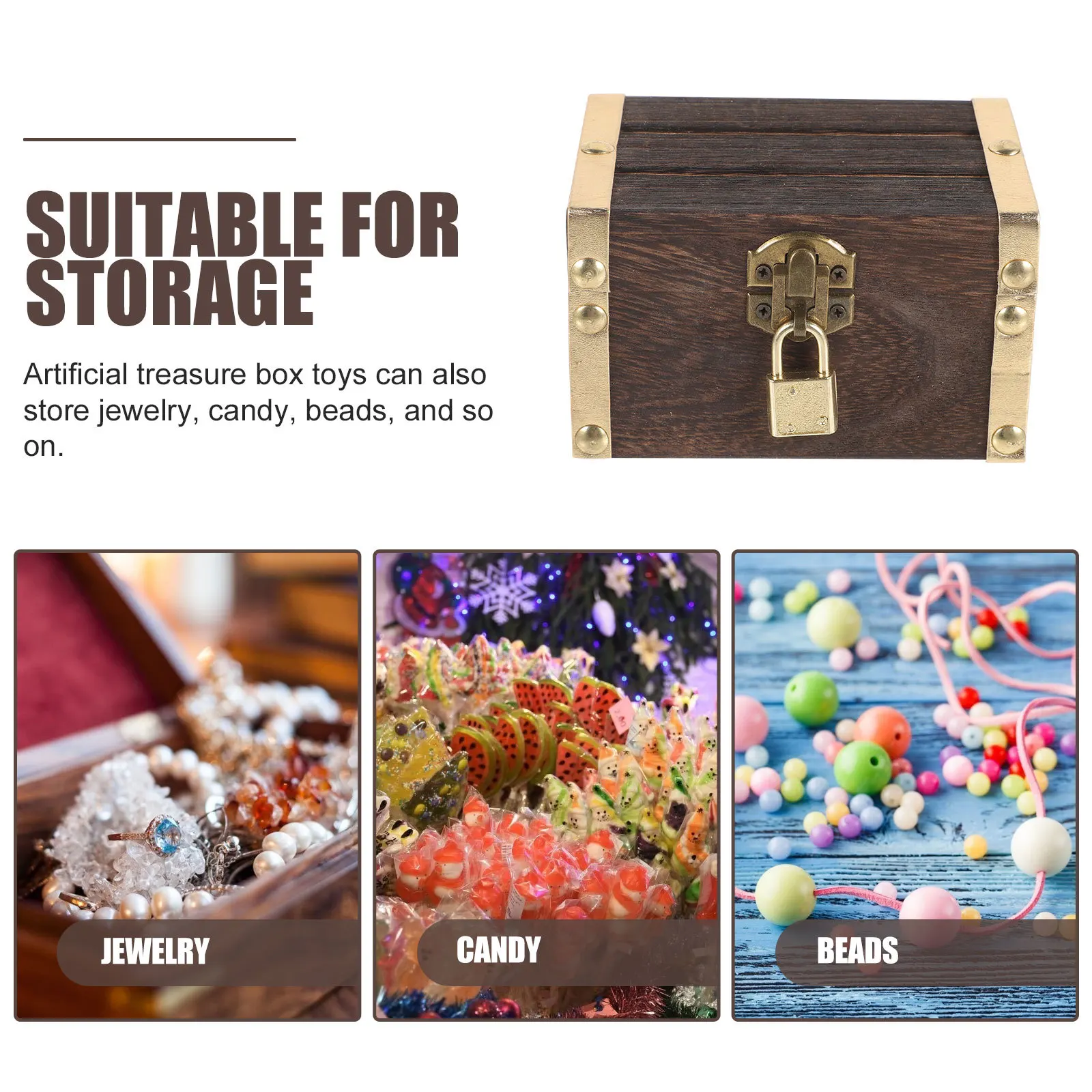 1 مجموعة متعددة الوظائف القراصنة الكنز الصدر خمر صندوق تخزين خشبي صغير ديكور القراصنة صندوق تحت عنوان ديكور الحفلات المنزل #2