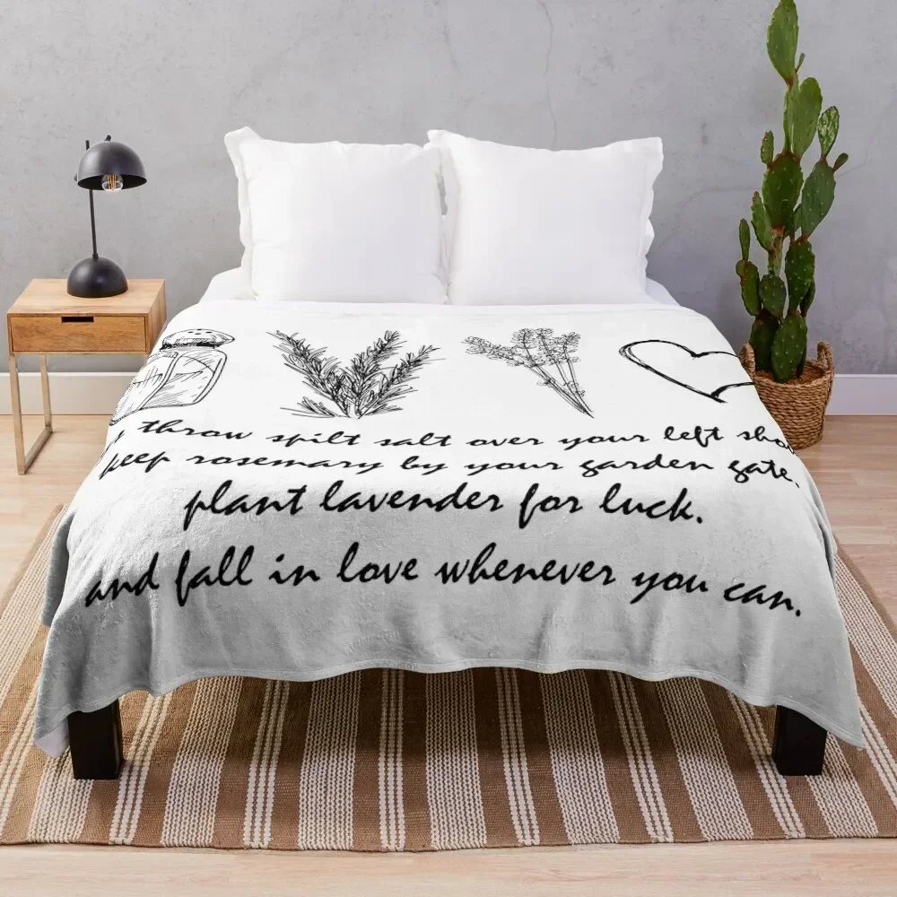 Practical Magic,Salt, Rosemary, Lavender & Love- motivating saying tee Throw Blanket Decoratives Large Loose Giant Sofa Blankets