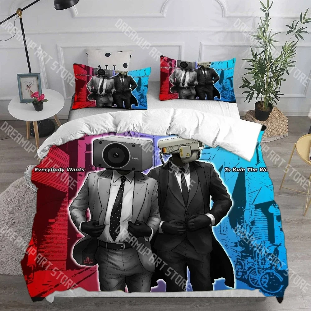 Fashion Game Skibidi Toilet Arale Bedding Set Single Twin Full Queen King Size Bed Set Kids Bedroom Duvetcover Set Bed Sheet Set
