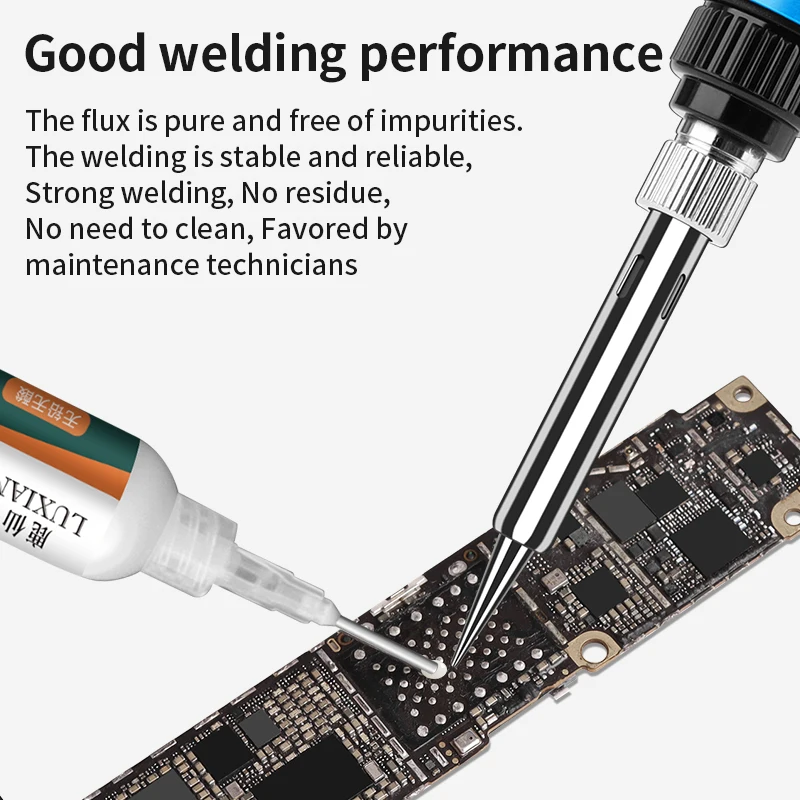 Luxianzi ตะกั่วบัดกรีฟลักซ์สำหรับคอมพิวเตอร์โทรศัพท์ PCB ชิ้นส่วน SMT เครื่องมือซ่อมแซมง่ายต่อการดีบุกไม่ทำความสะอาดบัดกรีวาง