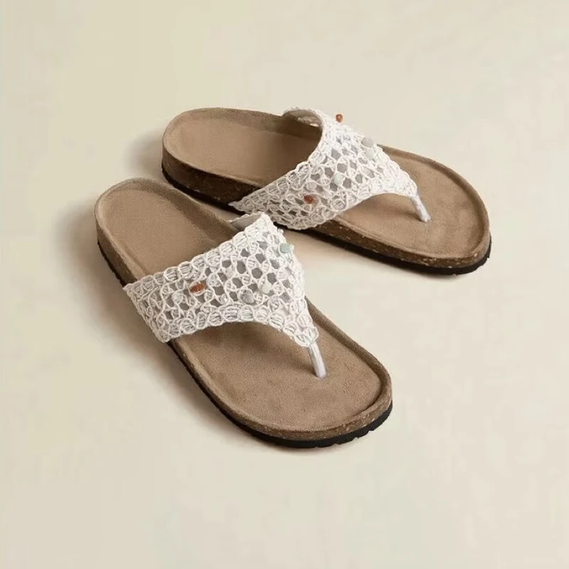 Sandalias de Playa Azules para Mujer, Estilo Nuevo, Chanclas Mediterráneas, Sandalias Frescas para Vacaciones