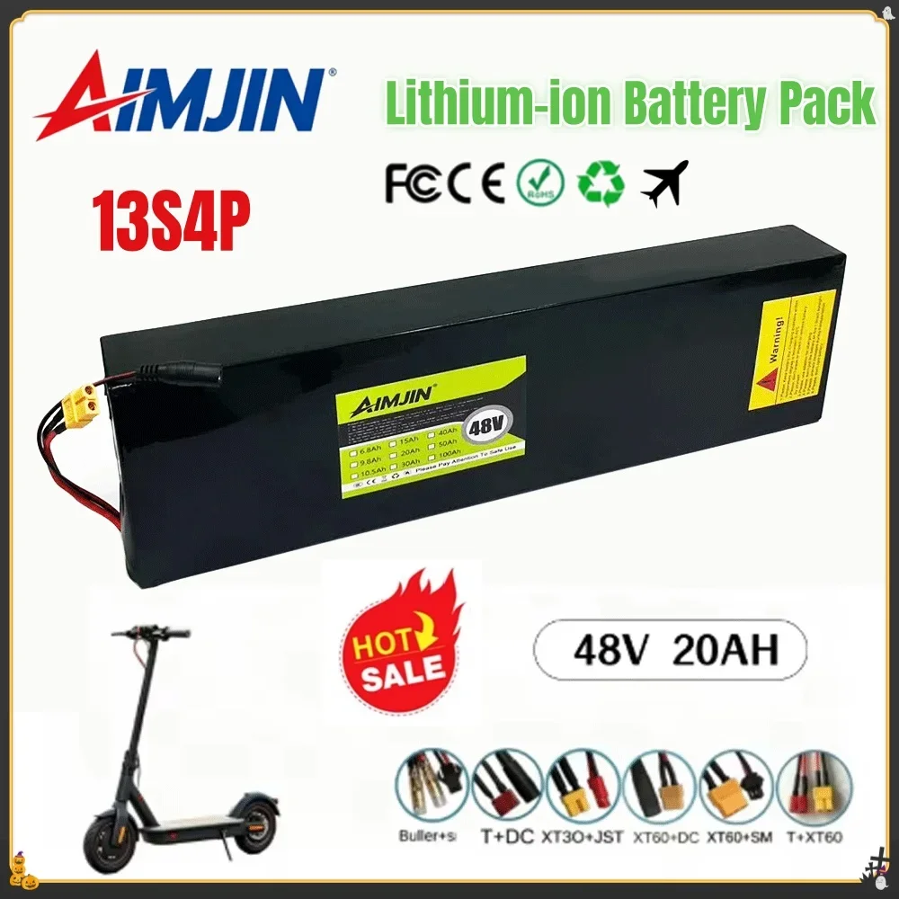 lithium-ion battery 48V 20Ah 1000W 13S4P lithium-ion battery pack for 54.6V for Citycoco BMS electric scooters
