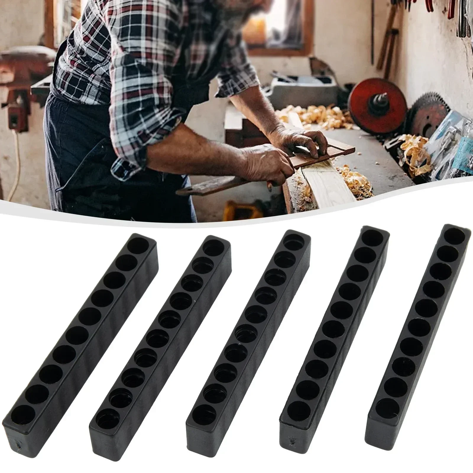 5pcs Screwdriver Bit Holder 10 Hole 1/4 Hex Shank Screwdriver Nutdrivers Storage Plastic Hand Tools Accessories
