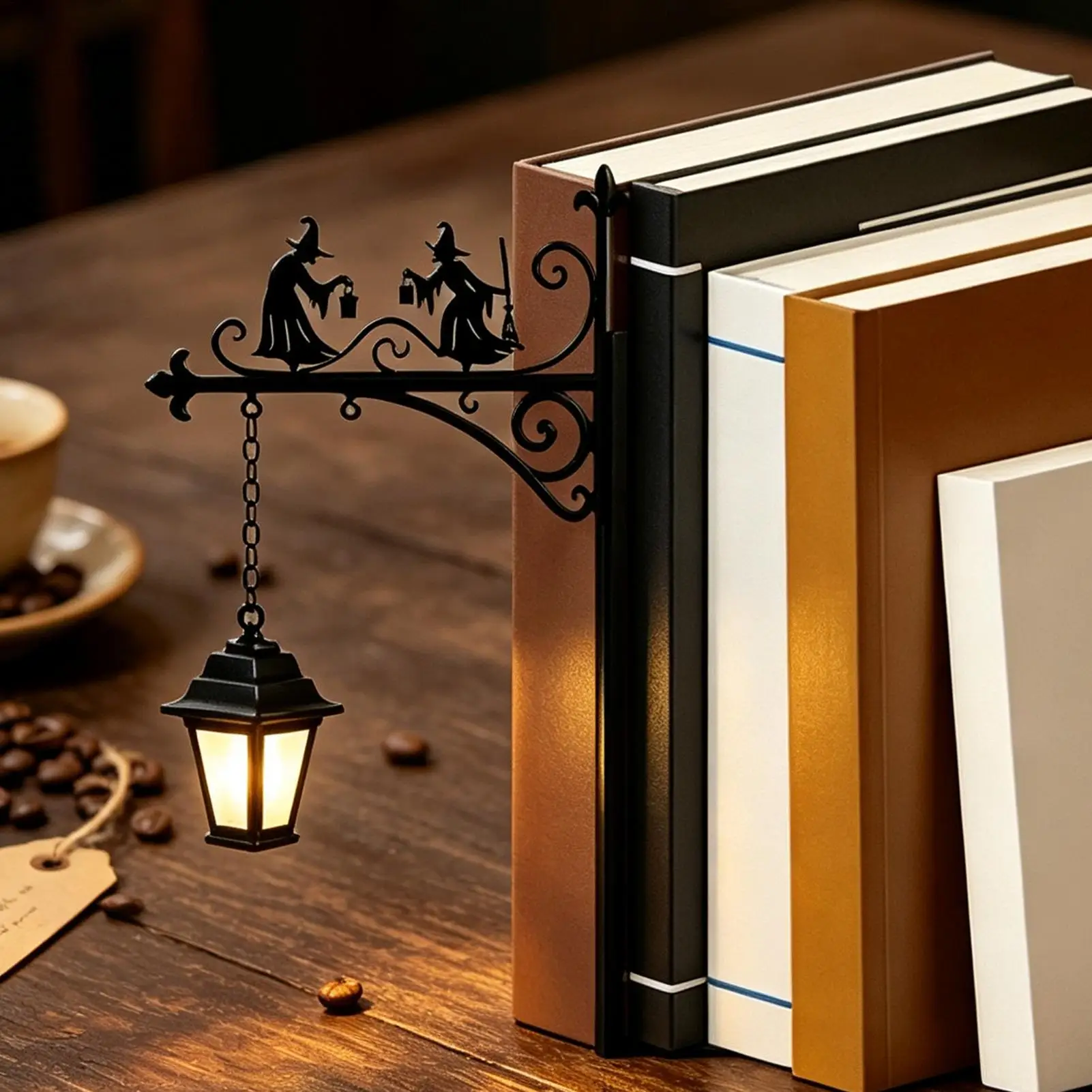 Image of Bücherregal-Laterne, Mini-Bücherwurm-Beleuchtungsornament, Bibliothekslaterne, Mini-Bücherregallampe für Bücherregal, Schrank, Ausstellung, Arbeitszimmer