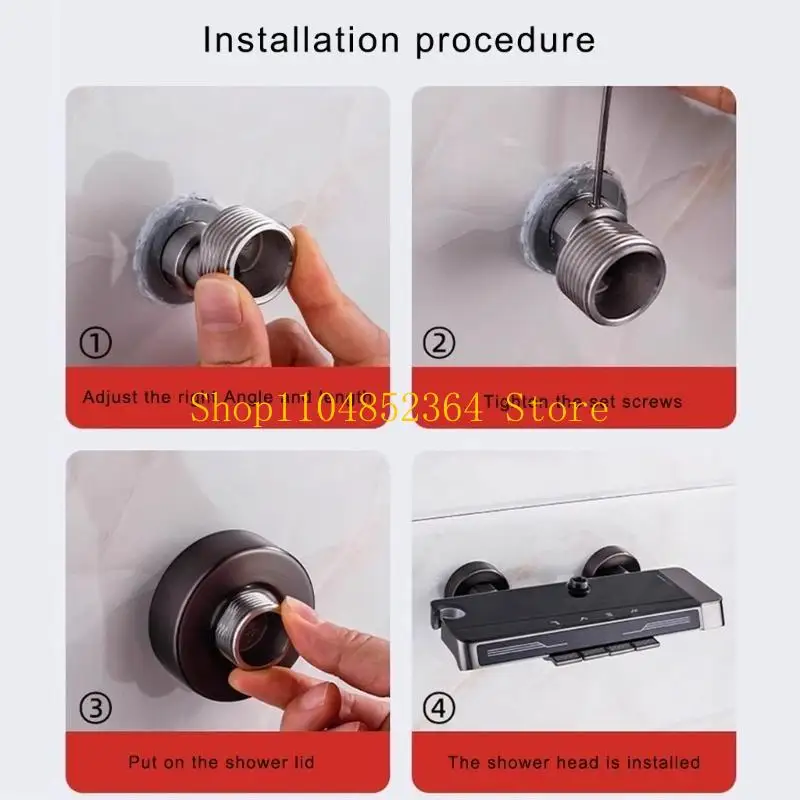 652F 360 Degree Adjustable Angled Bents Base Stainless Steels Shower Tap Adapter