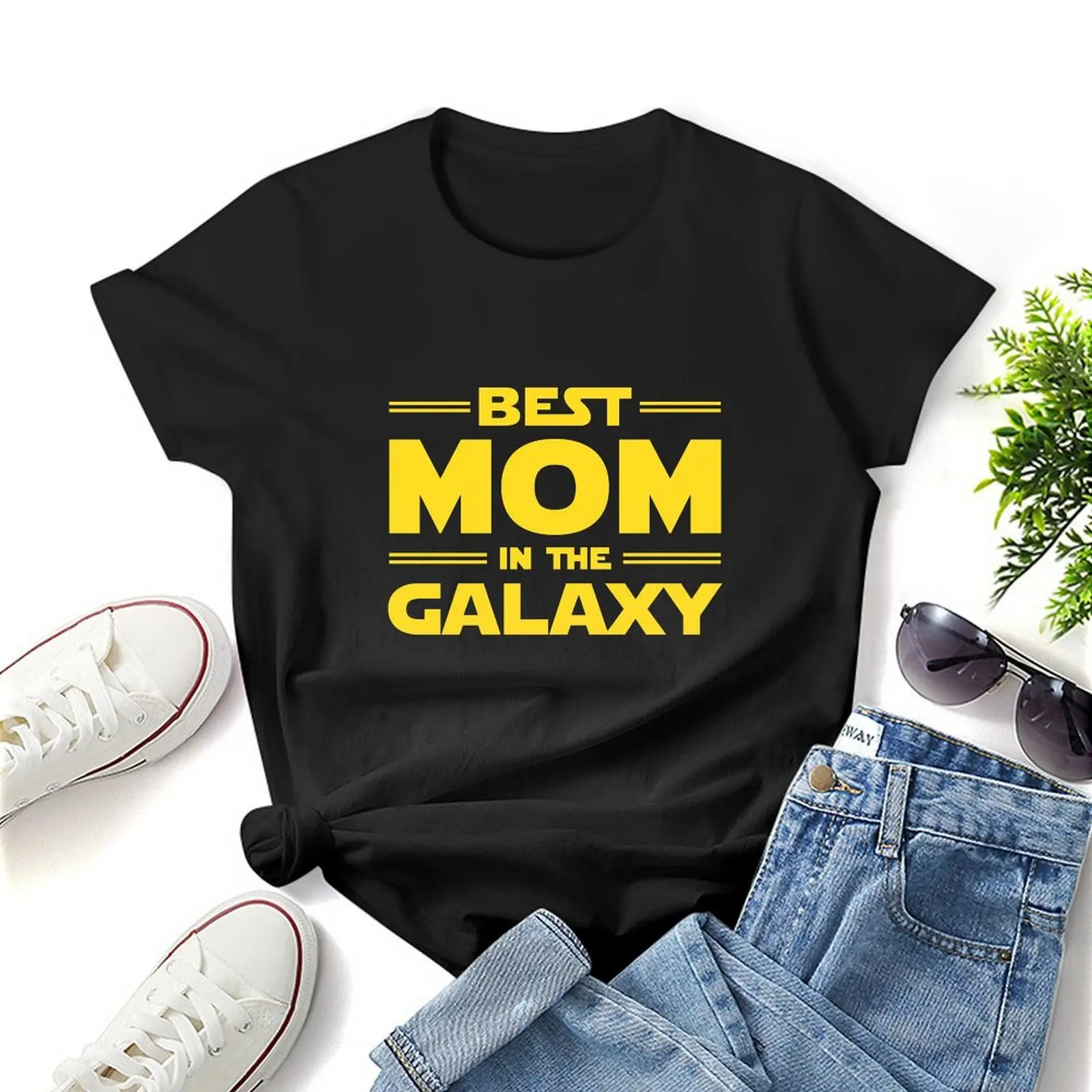 Camiseta de animal estampado feminino, Melhor mãe da galáxia, Tops bonitos de anime, Roupa de secagem rápida