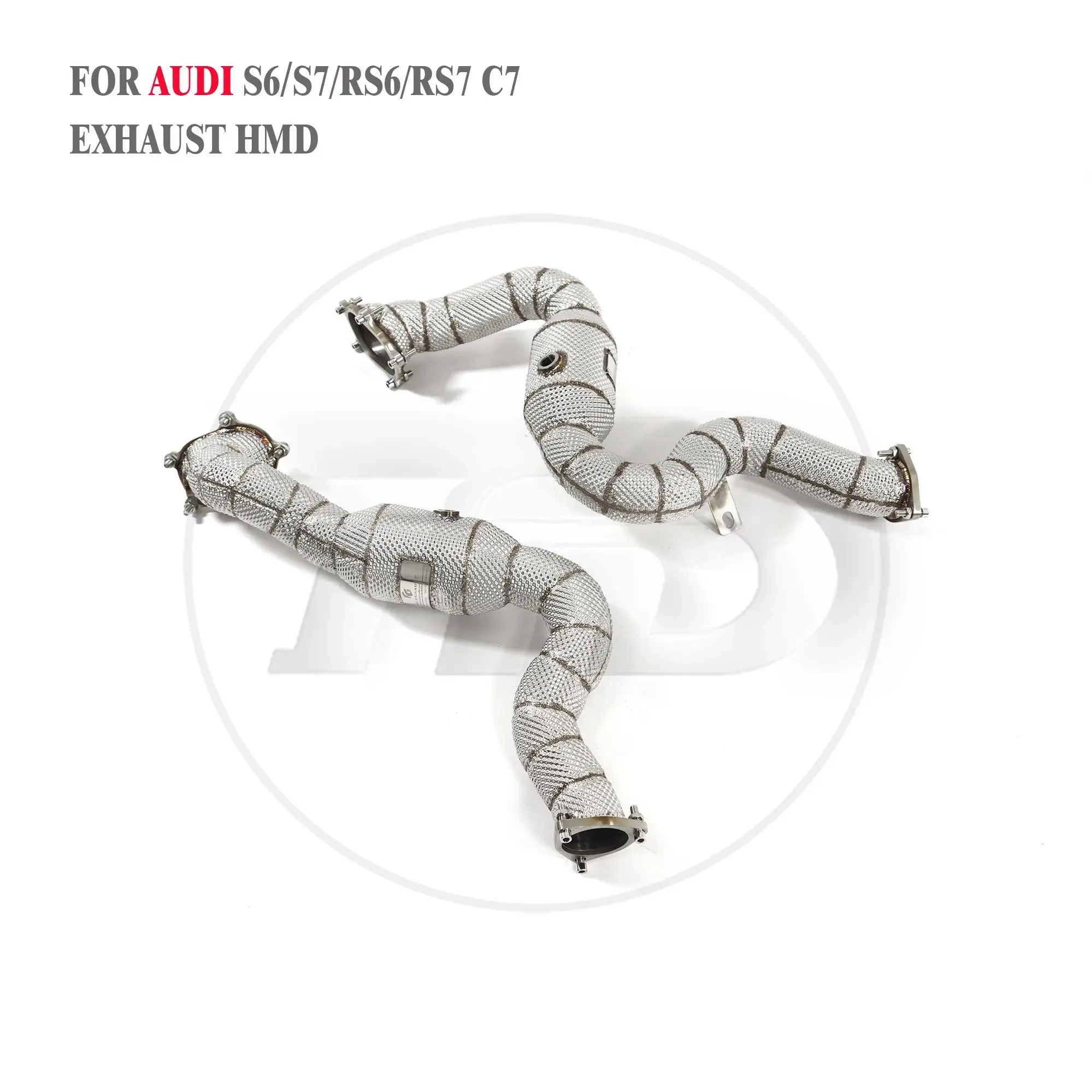 

HMD Exhaust System Downpipe for Audi S6 S7 RS6 RS7 C7 A8 S8 D4 4.0T High Flow Performance Racing pipe with heat shield