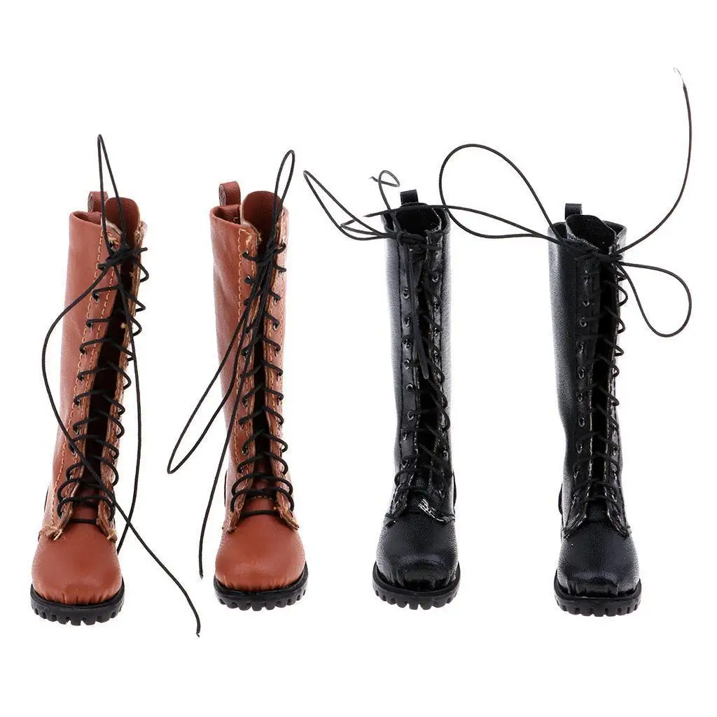 Bottes de figurines d'action en cuir PU, échelle 1/6, chaussures pour hommes, accessoires pour modèle de soldat de 12 pouces, jouet