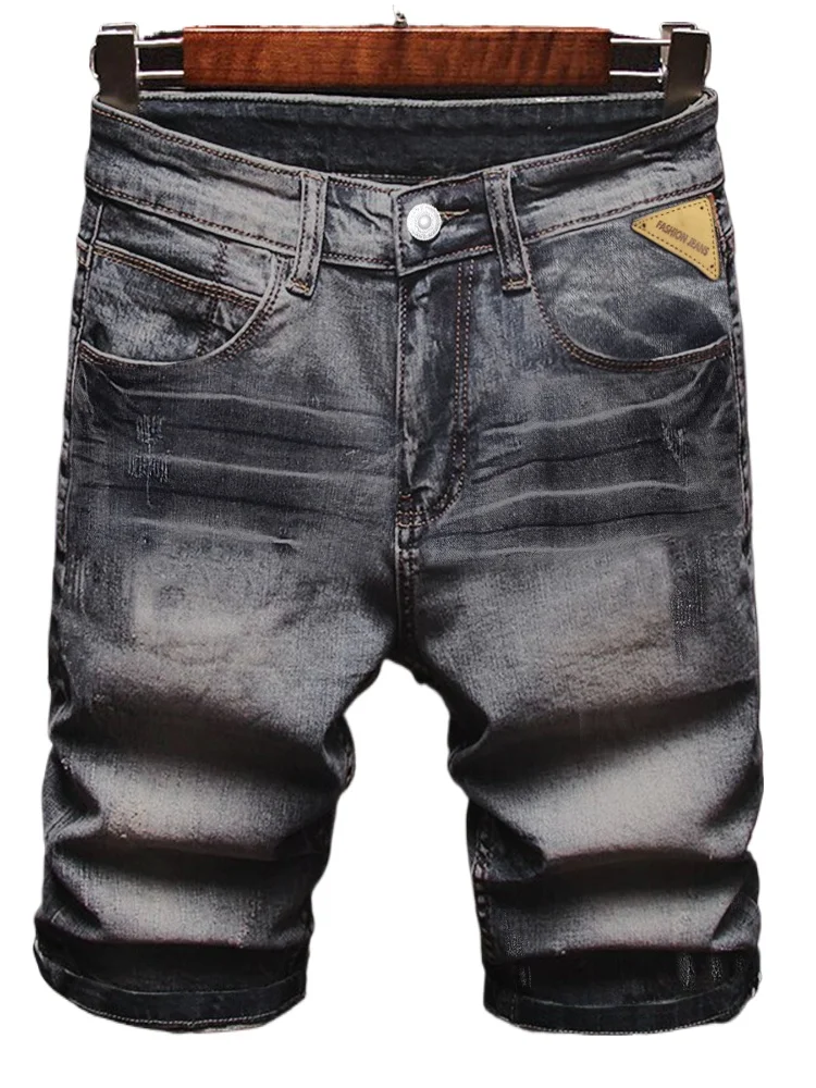 

High End Denim Shorts for Men Summer New Business Fashion Thin Stretch Short Casual Pants Male Retro Washed Daily Slim Jeans