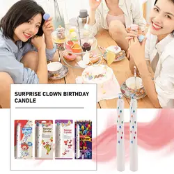 Surprise Clown Birthday Candle Valentine's Day Kids Candle Clown Trick Party Dessert Topper Surprise Mr. Candle Cake Gifts A9W4