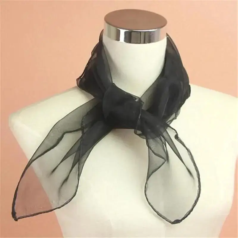 New Kindergarten Performance Dance show silk scarf Candy-colored solid Women Summer Spring Transparent Square Chiffon Scarves