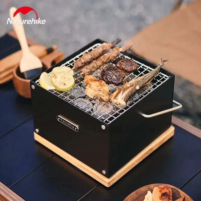 Naturehike Tabletop Grill Stove Winter Outdoor Heater Cook Tea Fruit Square Furnace Camping Portable Stove Use With Frying Pan