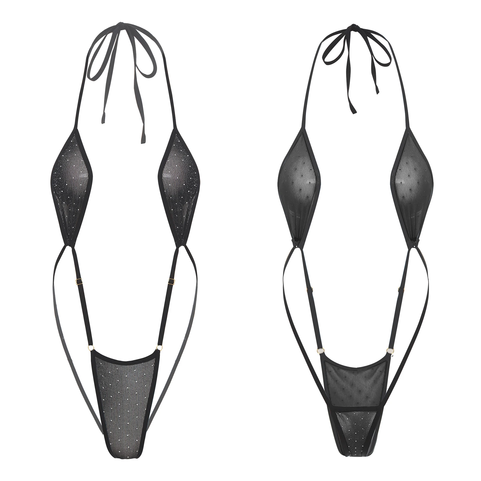 Kadın Üç Noktalı Bikini Bodysuit Mini Sütyen T-geri Külot Takım Elbise İç Çamaşırı Çiftin Cazip Kirli Gecelikler