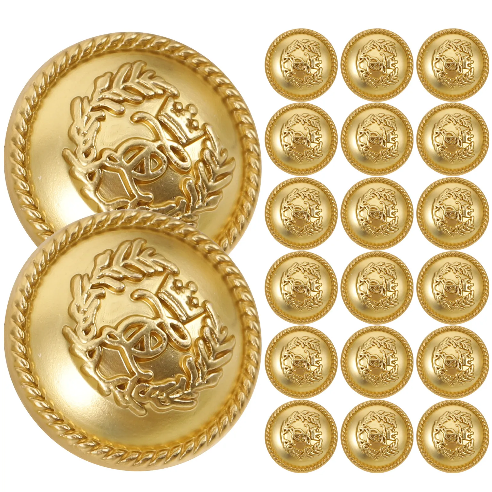

20Pcs Crown Decorative Buttons British Style Metal Buttons for Coat Shirt Windbreaker Sewing Clothes Accessories
