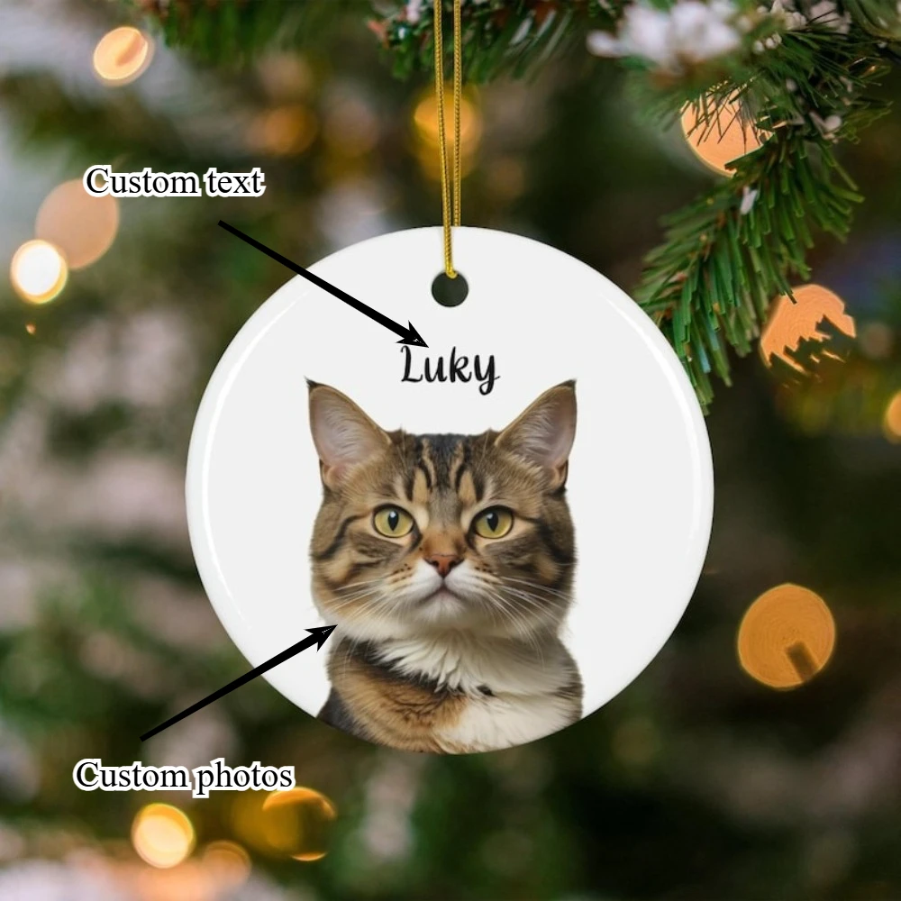 

Personalized Acrylic Hanging Ornaments Customized Pet Portrait Pendants Personalized Acrylic Pet Cat Pendant Perfect for Holiday