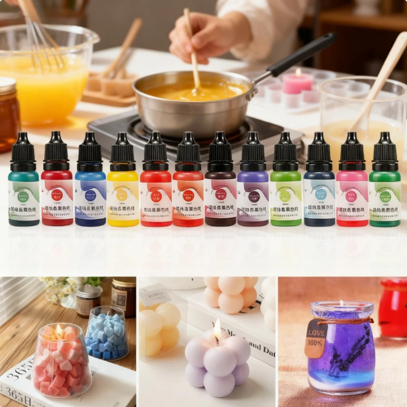 10ml Scented Candle Dye High Concentration Easy To Blend Disperse Fragrance Wax Tinting DIY Craft Supplies