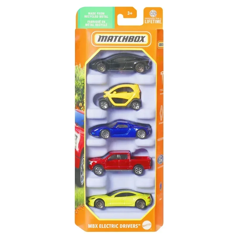 Original Mattel Matchbox Car 1/64 Diecast 5 Pack Set Tesla 20 Anniversary Volkswagen Vehicle Model Toys for Boys Birthday Gift