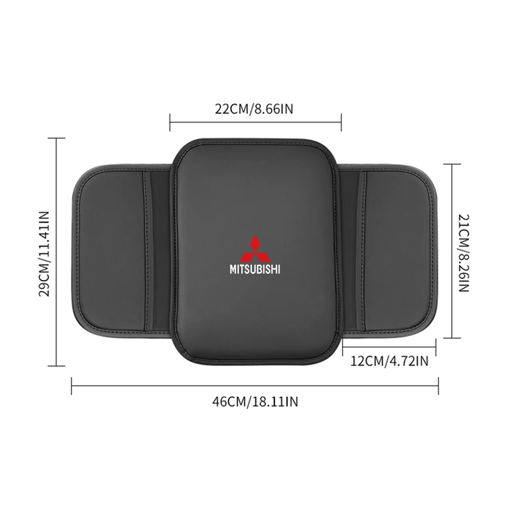 Capa Protetora para Apoio de Braço Central e Bolsa de Armazenamento para MITSUBISHI Ralliart Lancer Competition Outlander AIRTREK EX