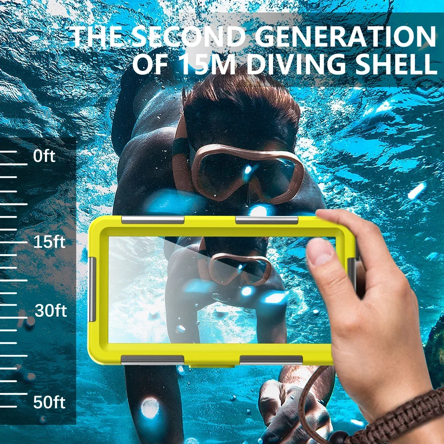 15m Professional Diving Phone Case For Samsung S24 S23 S22 Ultra Underwater Taking Waterproof Cover For iPhone 13 14 15 Pro Max