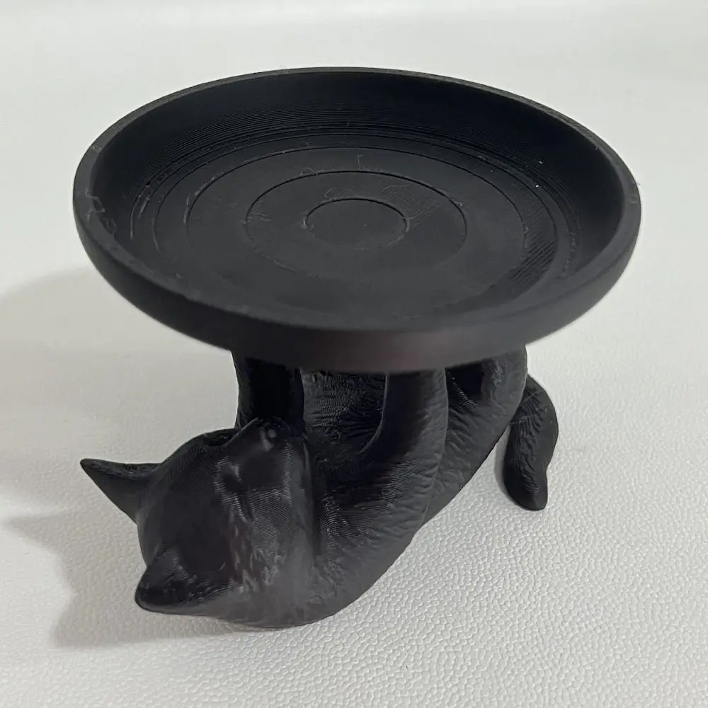 Bandeja de jóias de gato em forma de gato divertida ins bandeja de armazenamento de jóias preta economizar espaço grande capacidade mini bandeja chave uso de mesa