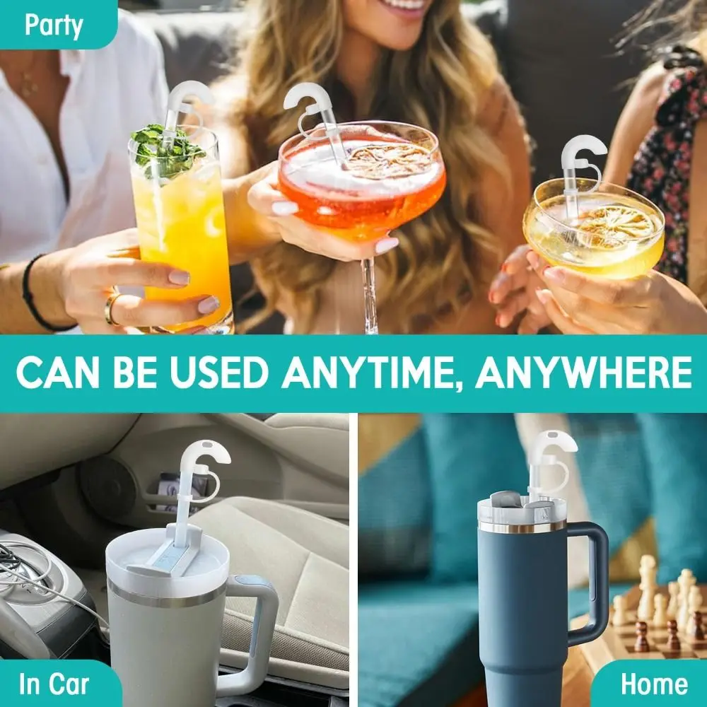 Reusable Anti Wrinkle Straw Covers Leak-Proof Sideways Suck Design No Wrinkle Straw Toppers for /Tumbler Cup
