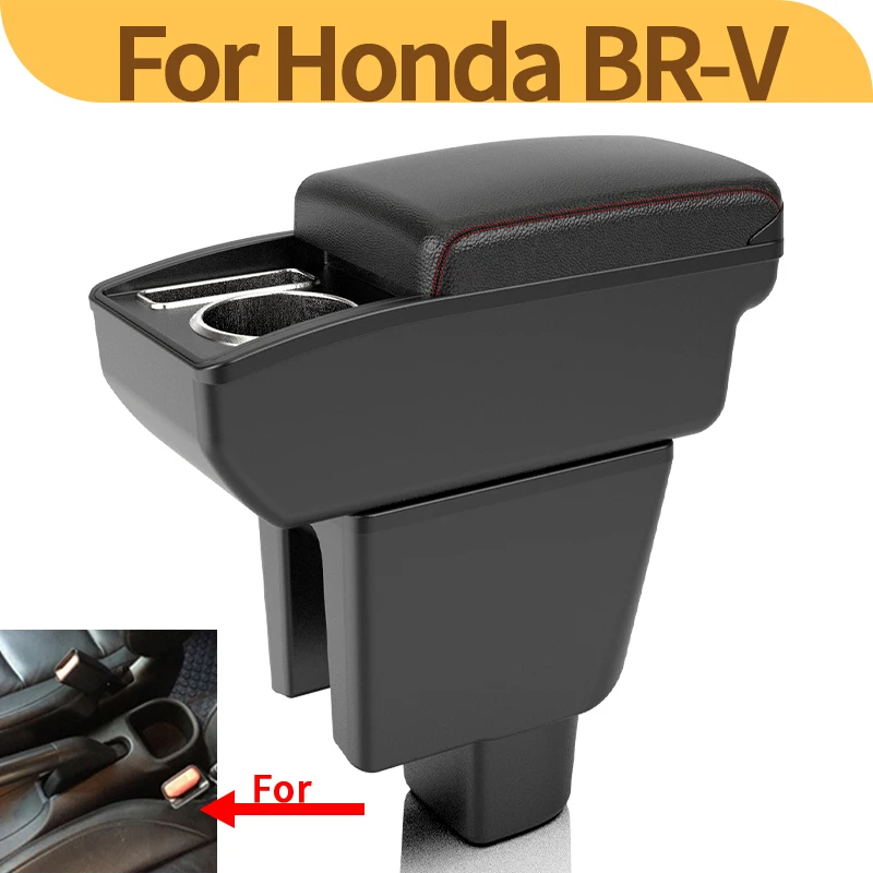 

For Honda BR-V car armrest upgrade center console modification multi-functional storage box car accessories cup holder phone hol