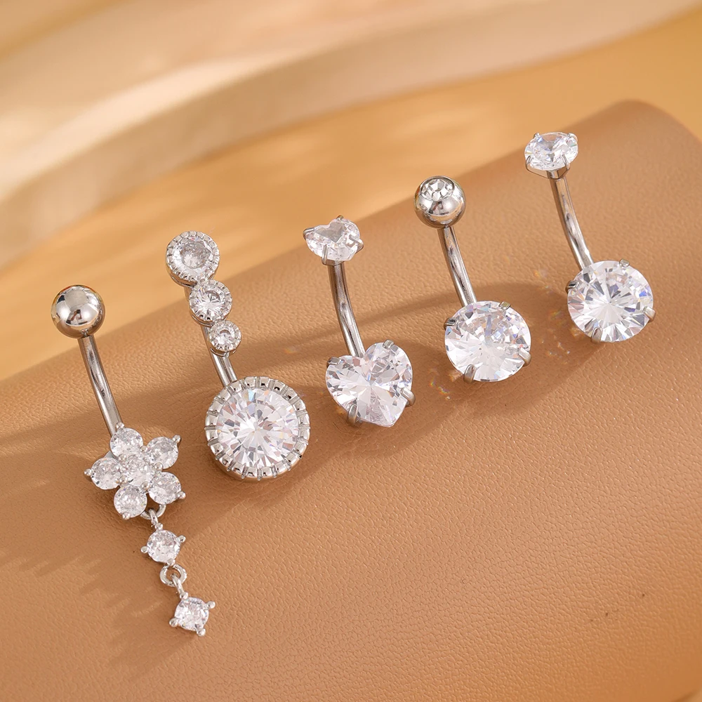 3-5pcs Mixed-Style Sets Dangle Belly Button Rings